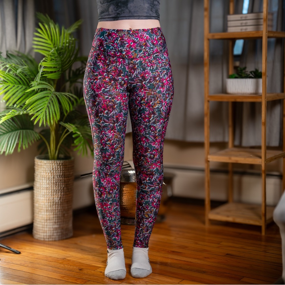 Lululemon Athletica Pink and Black High Waist Leggings